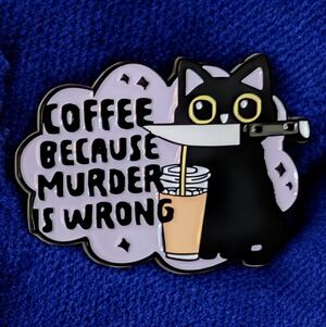 Black Cat Coffee Enamel Pin